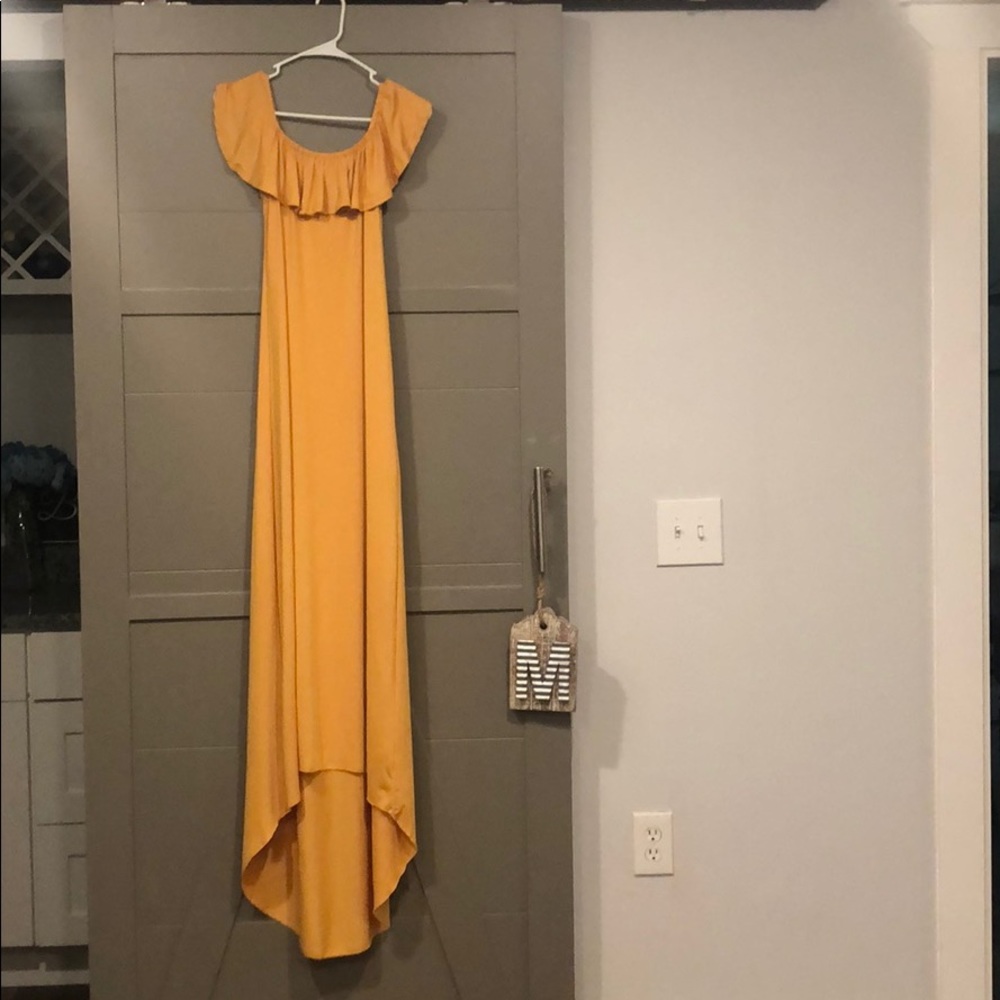 Mustard yellow maternity gown